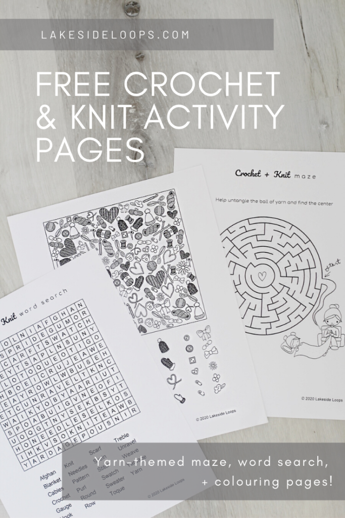 Crochet + Knit Activity & Colouring Pages