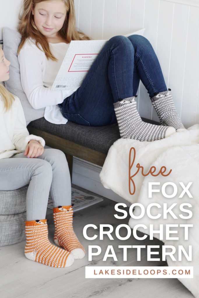 Crochet Pattern - Flynn Fox Socks by Lakeside Loops (includes 11 sizes - Baby through to Mens/Womens Adult sizes)